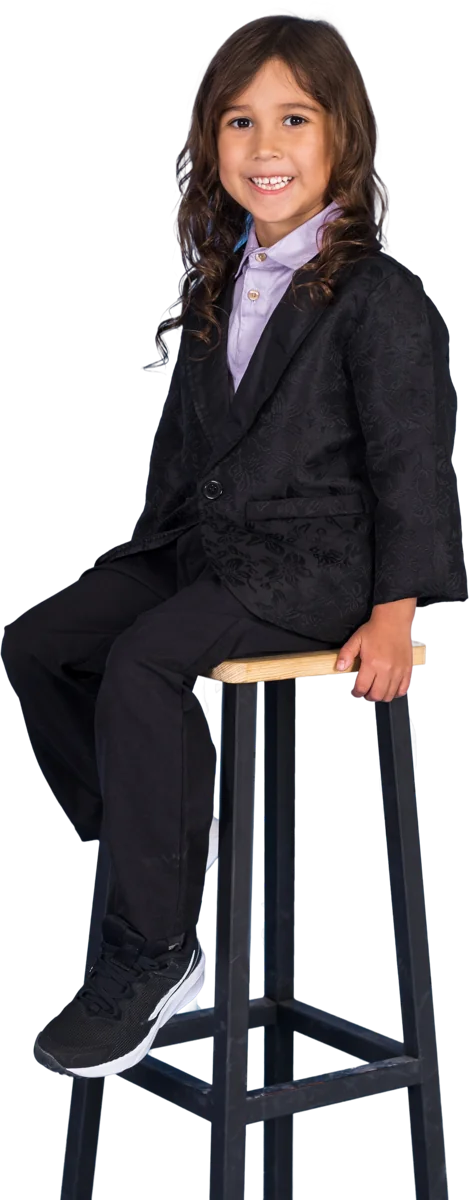 James Stone on a stool